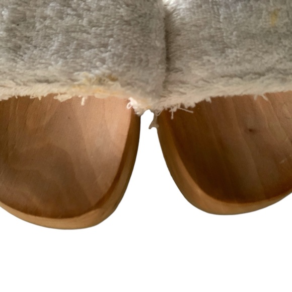 PRATESI Wooden White Terry Clog Slides - Picture 11 of 12